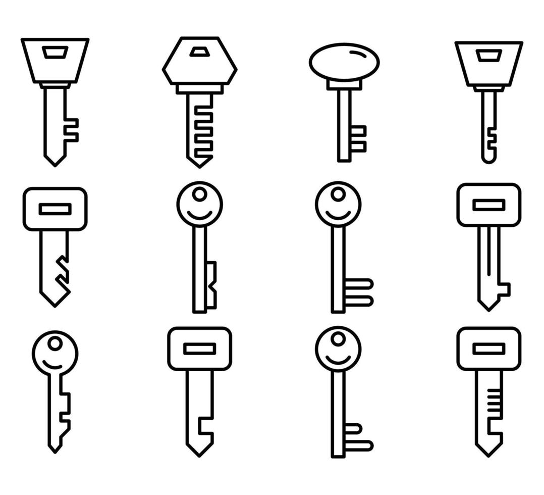 sleutel iconen set vector