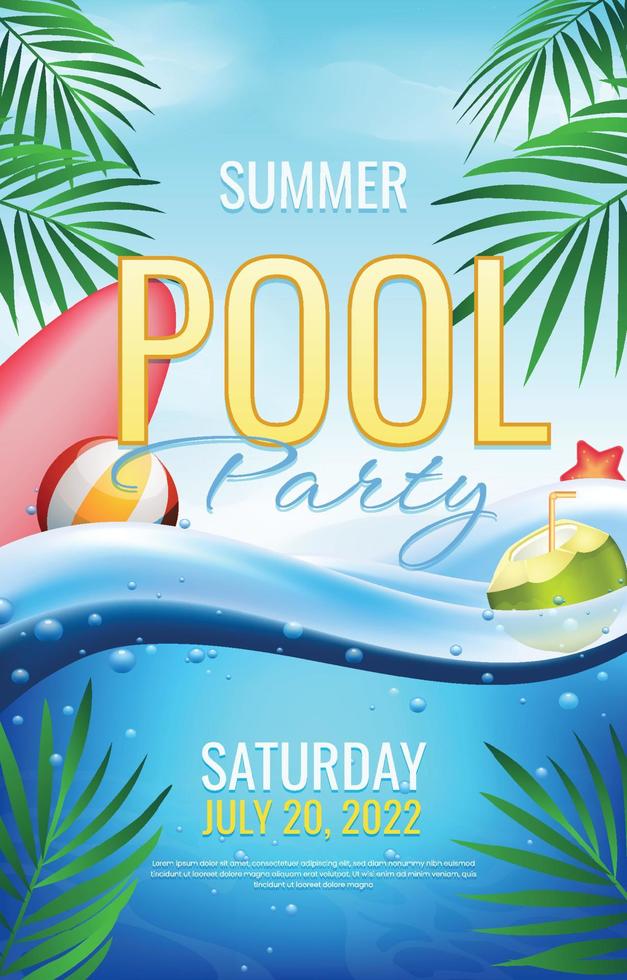 zomer pool party evenement poster vector