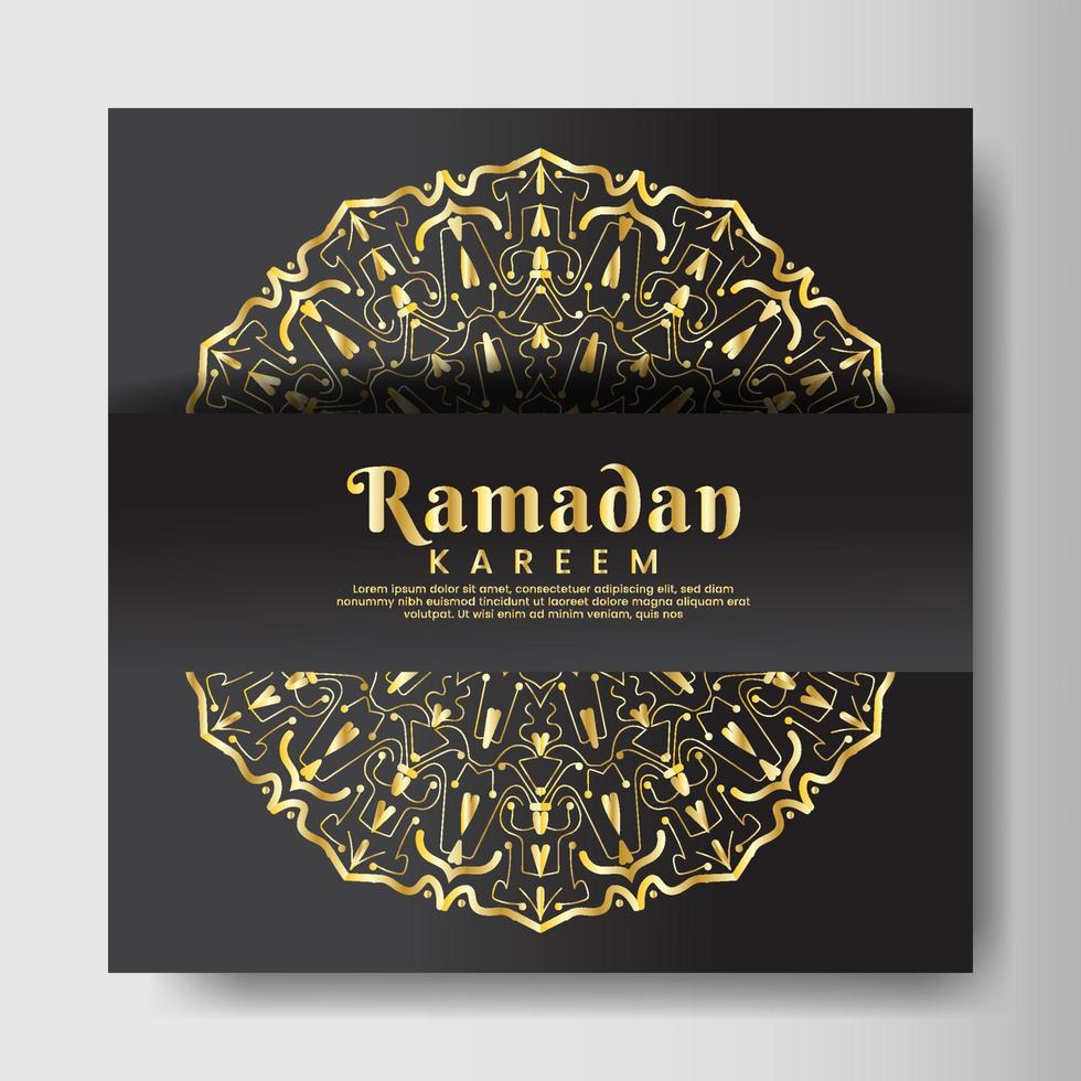 ramadhan kareem met mandala achtergrond. ontwerp voor uw datum, ansichtkaart, banner, logo. vector