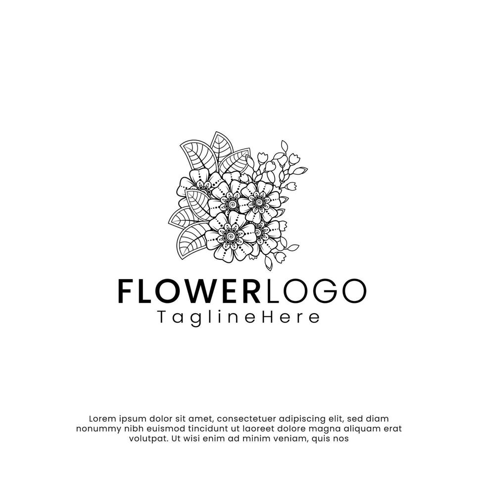 lijn kunst schoonheid bloem logo. inspiratie logo ontwerp. sjabloon vectorillustratie. geïsoleerd op witte achtergrond vector