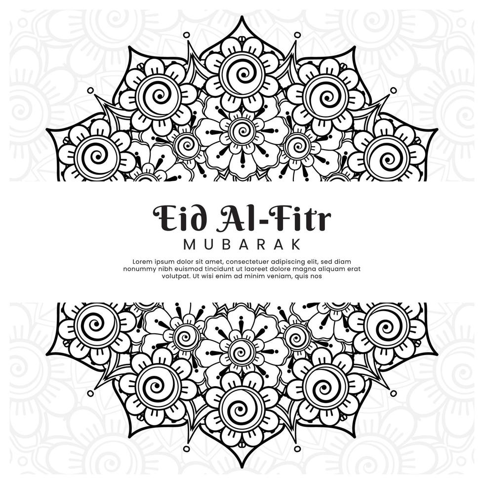 eid al-fitr met mehndi bloem achtergrond. abstracte illustratie vector