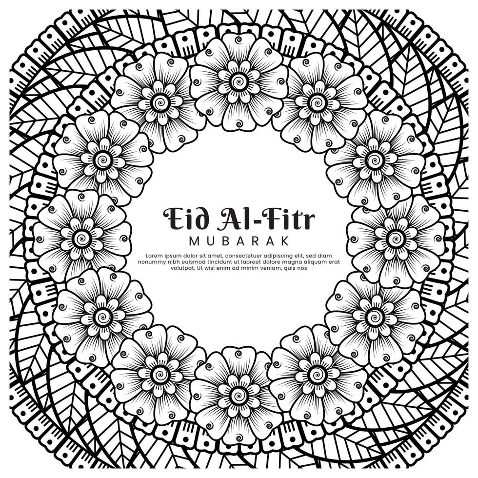 eid al-fitr met mehndi bloem achtergrond. abstracte illustratie vector
