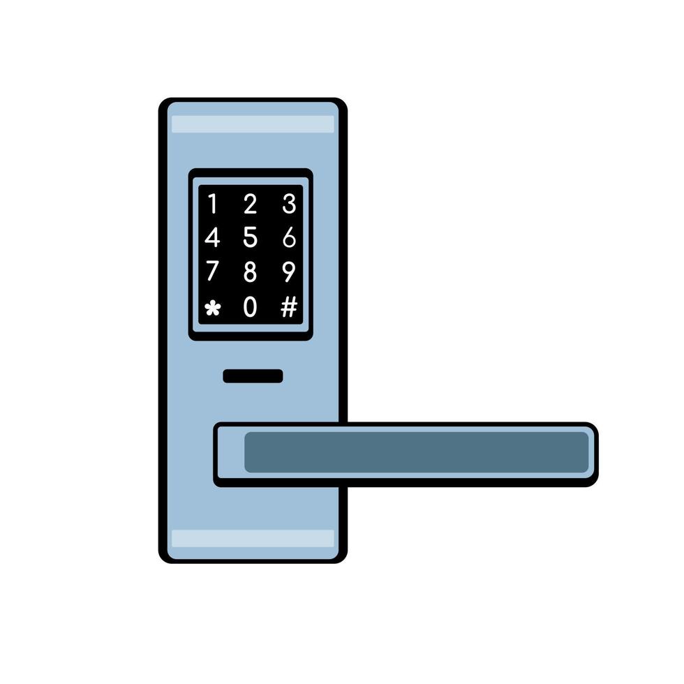 digitale deurklink lijn pictogram concept. elektronisch slim deurslot. schets grafisch ontwerp. vectorillustratie op witte achtergrond vector