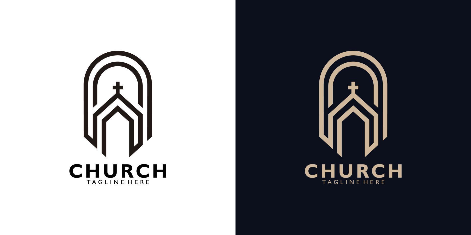 kerk logo pictogram vector geïsoleerd