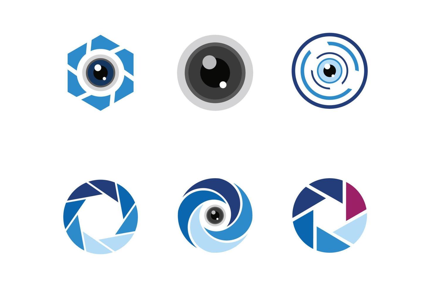 lens logo pictogram vector set