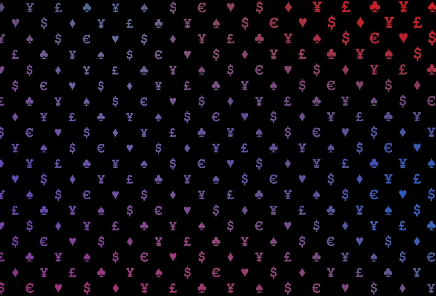donkerblauw, rood vectorpatroon met symbool van kaarten. vector