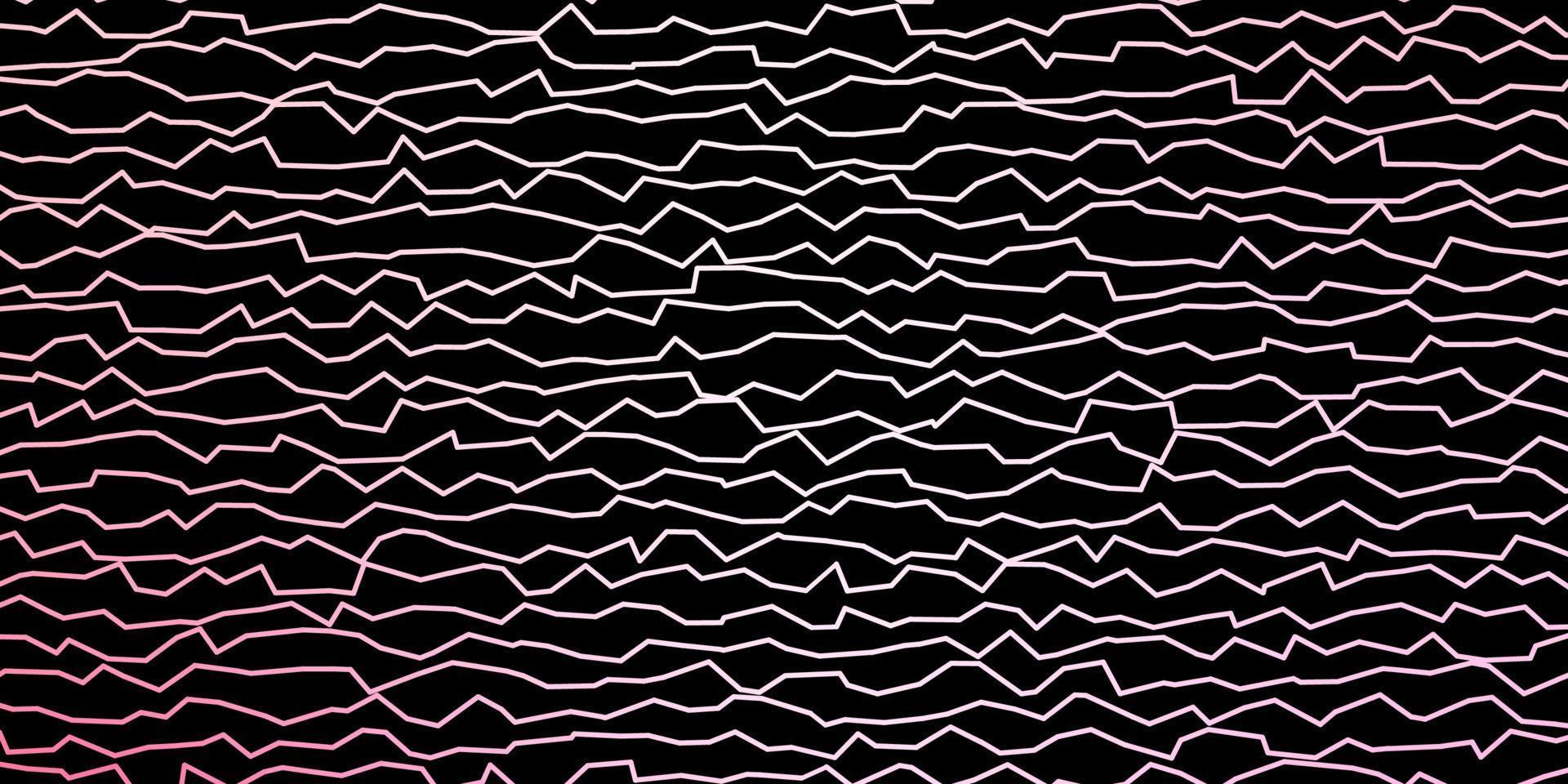 donkerroze, gele vectorachtergrond met gebogen lijnen. vector