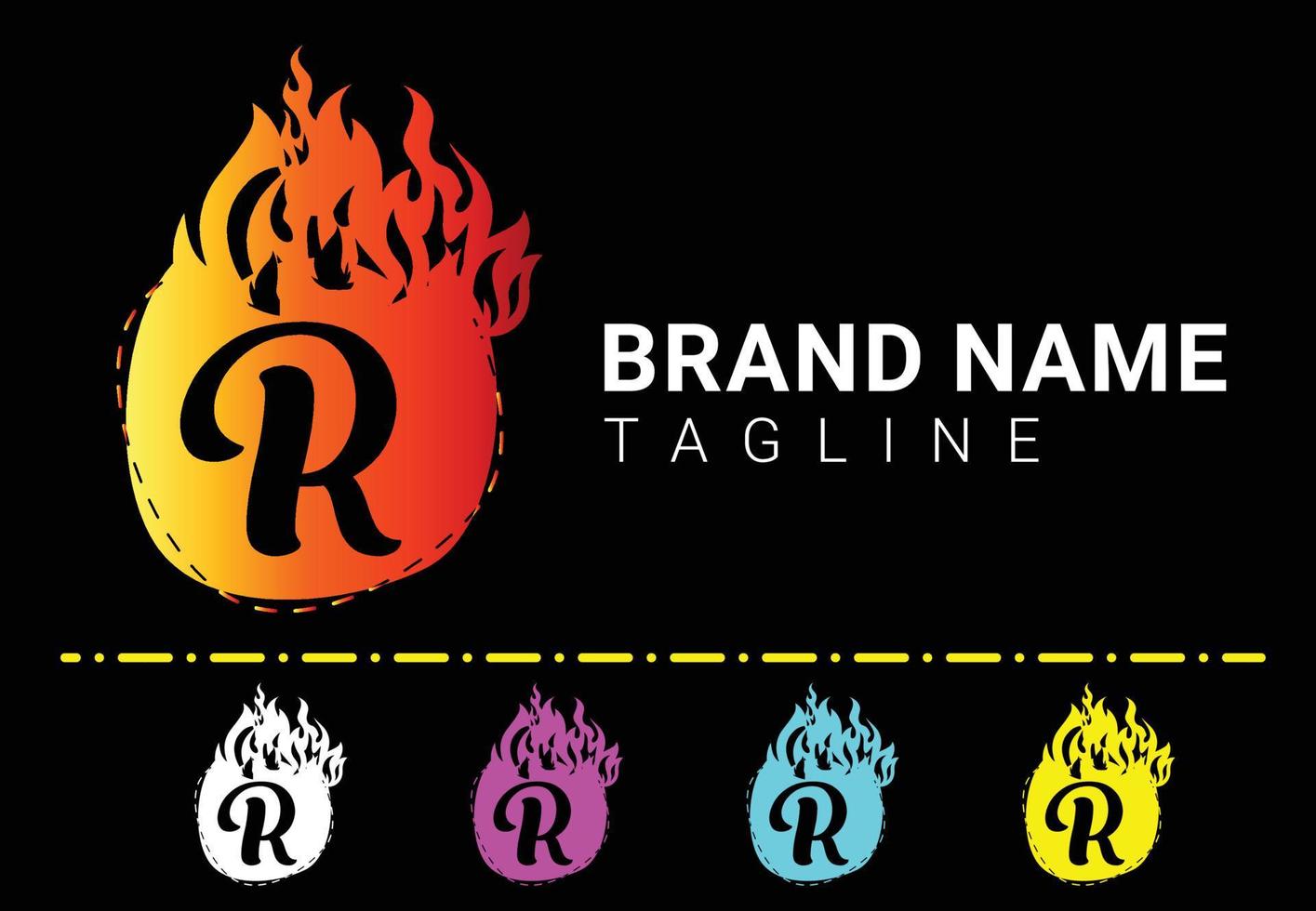 brand r letter logo en pictogram ontwerpsjabloon vector