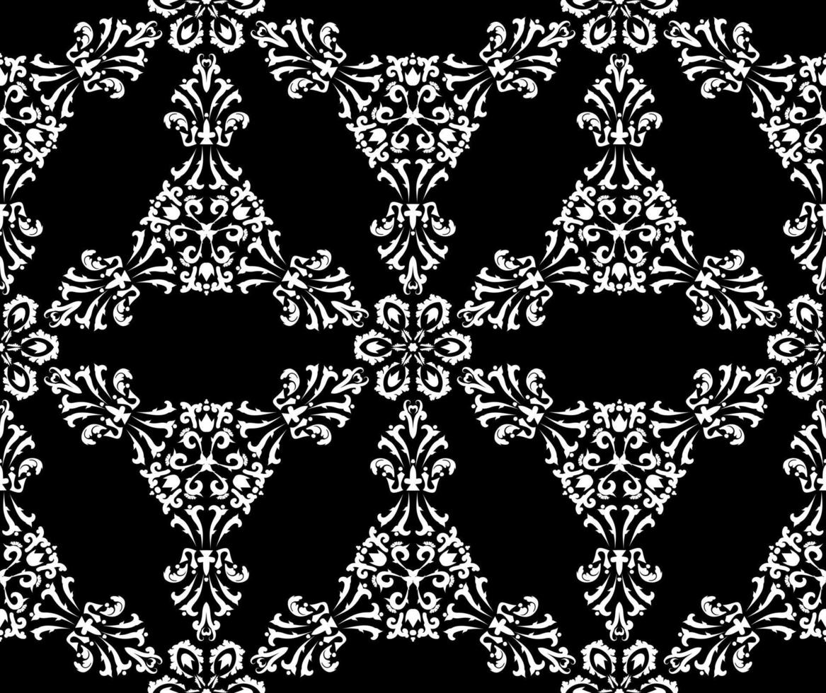 vector naadloze patroon met filigraan damasten. zwart en wit. decoratieve textuur. mehndi patronen. voor stof, behang, Venetiaans patroon, textiel, verpakking.