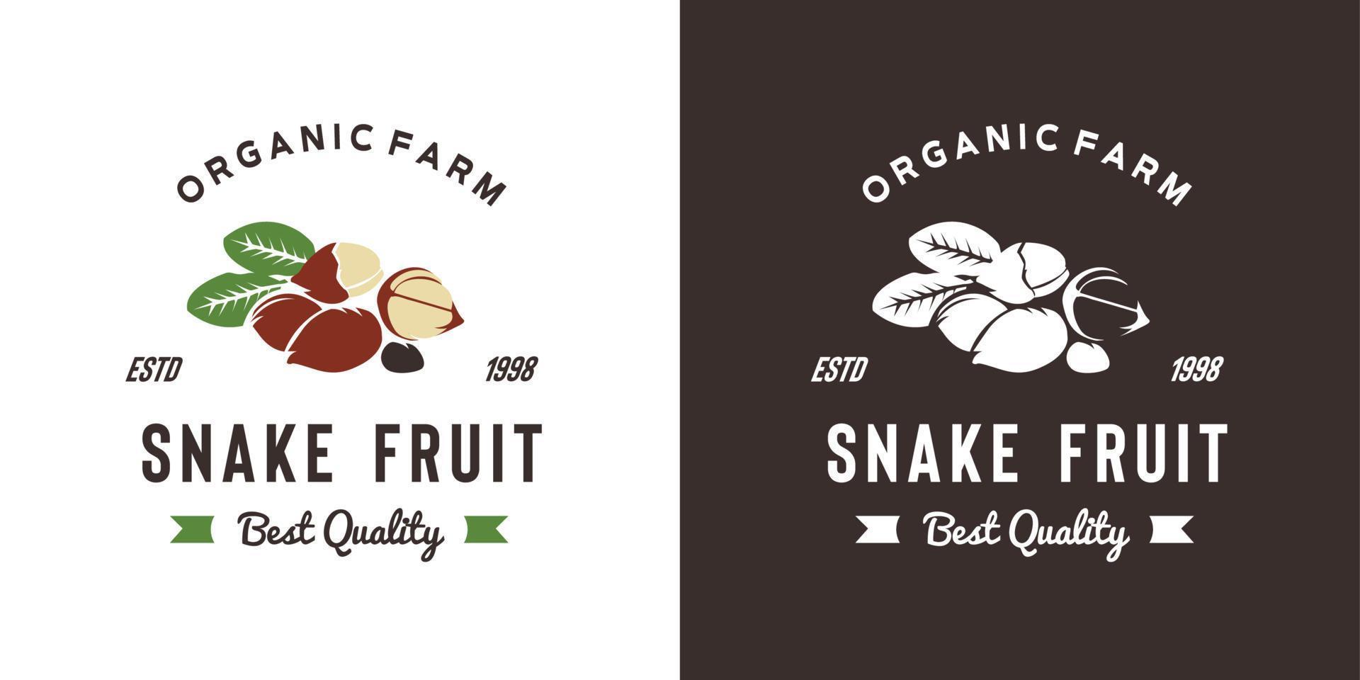 vintage slang fruit logo illustratie geschikt voor fruitwinkel en fruitboerderij vector