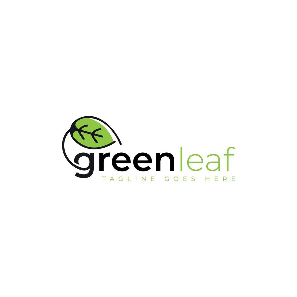groen blad belettering logo ontwerp natuurlijk, biologisch, eco bedrijfslogo vector