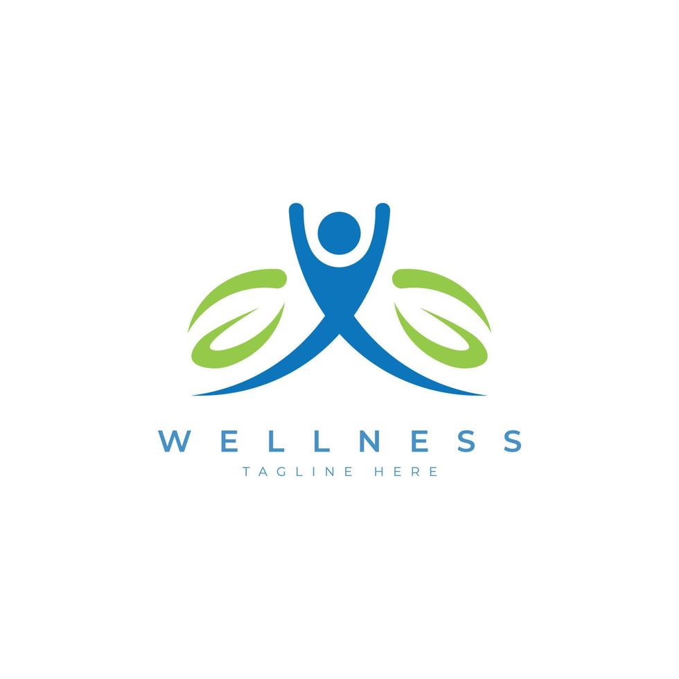 menselijk blad wellness logo ontwerp natuurlijk logo concept vector