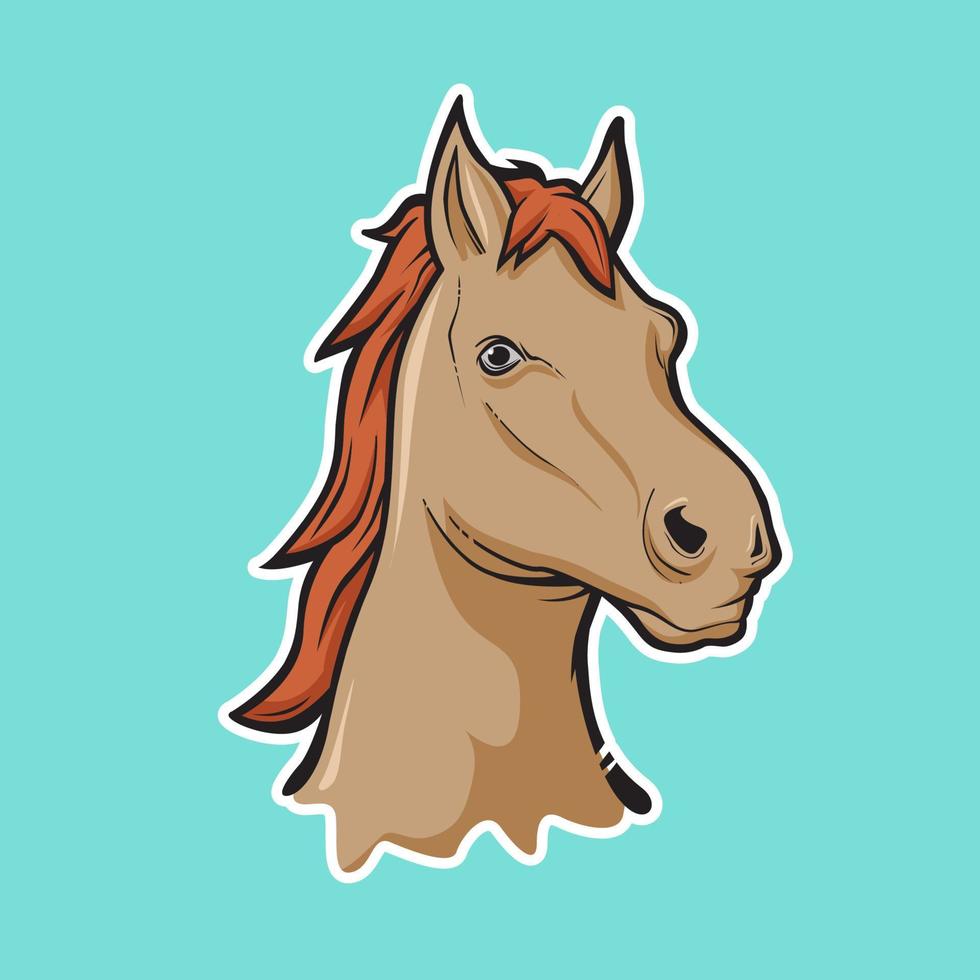 vectorillustratie, paardenhoofd sticker vector