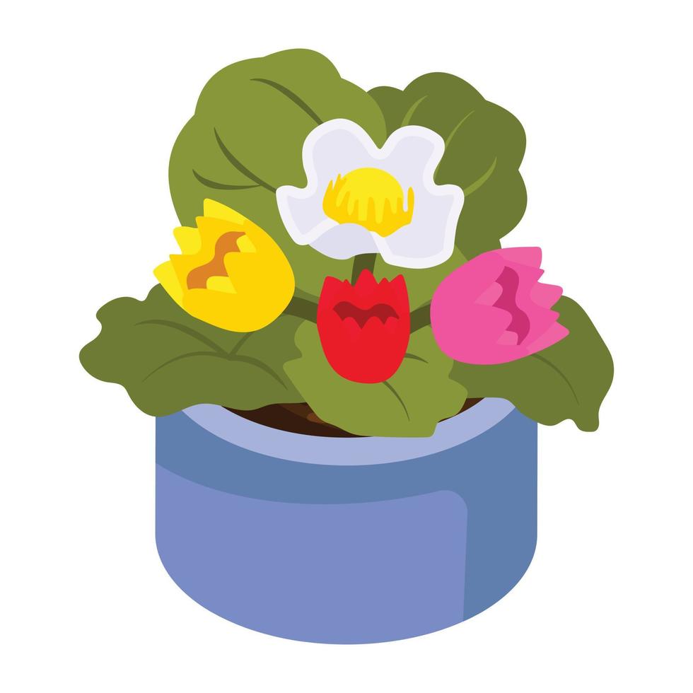 kijk eens naar dit isometrische pictogram van bloempot vector