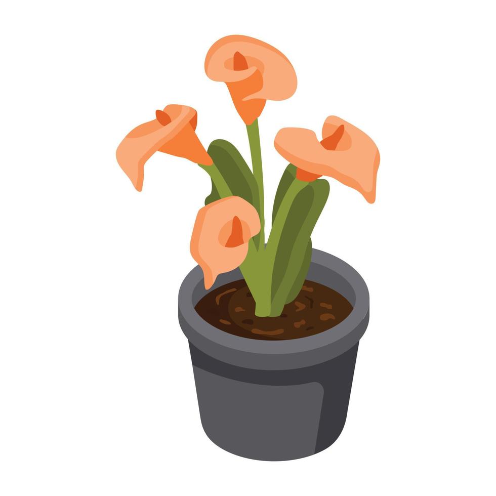 kijk eens naar dit isometrische pictogram van bloempot vector