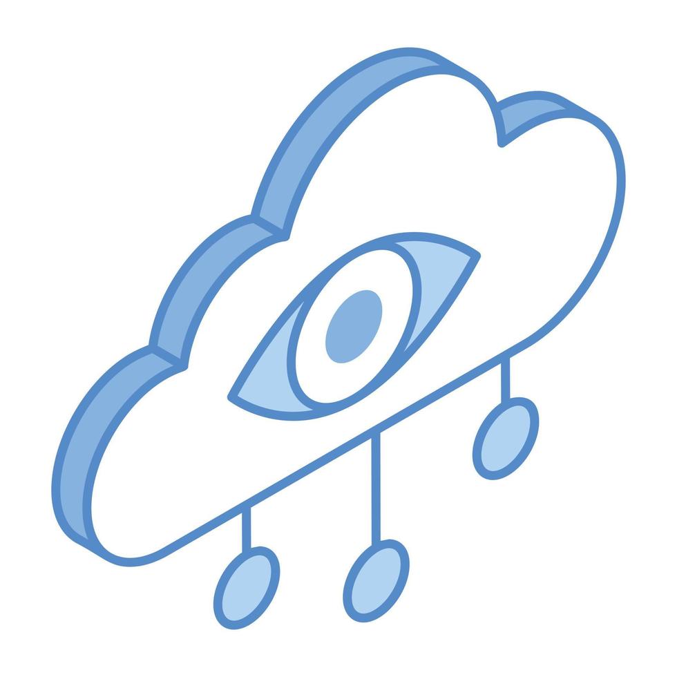 download isometrisch pictogram van cloudmonitoring vector