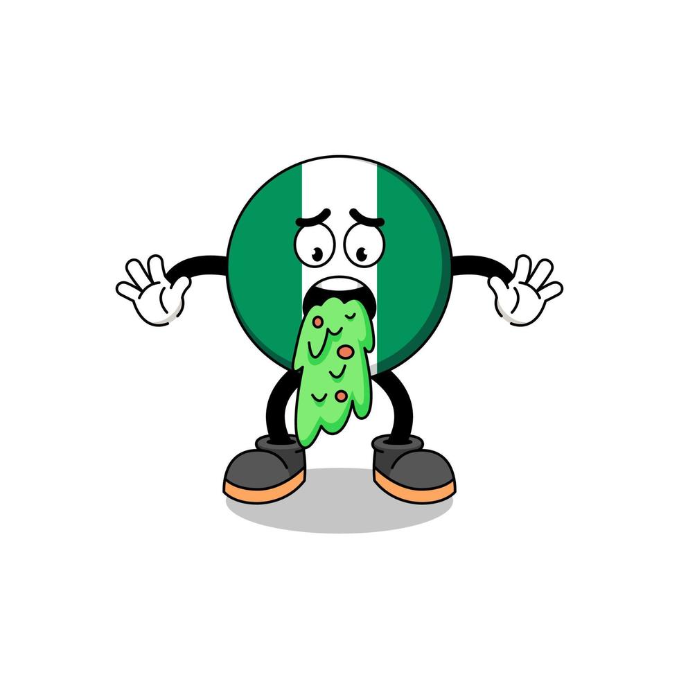 nigeria vlag mascotte cartoon braken vector