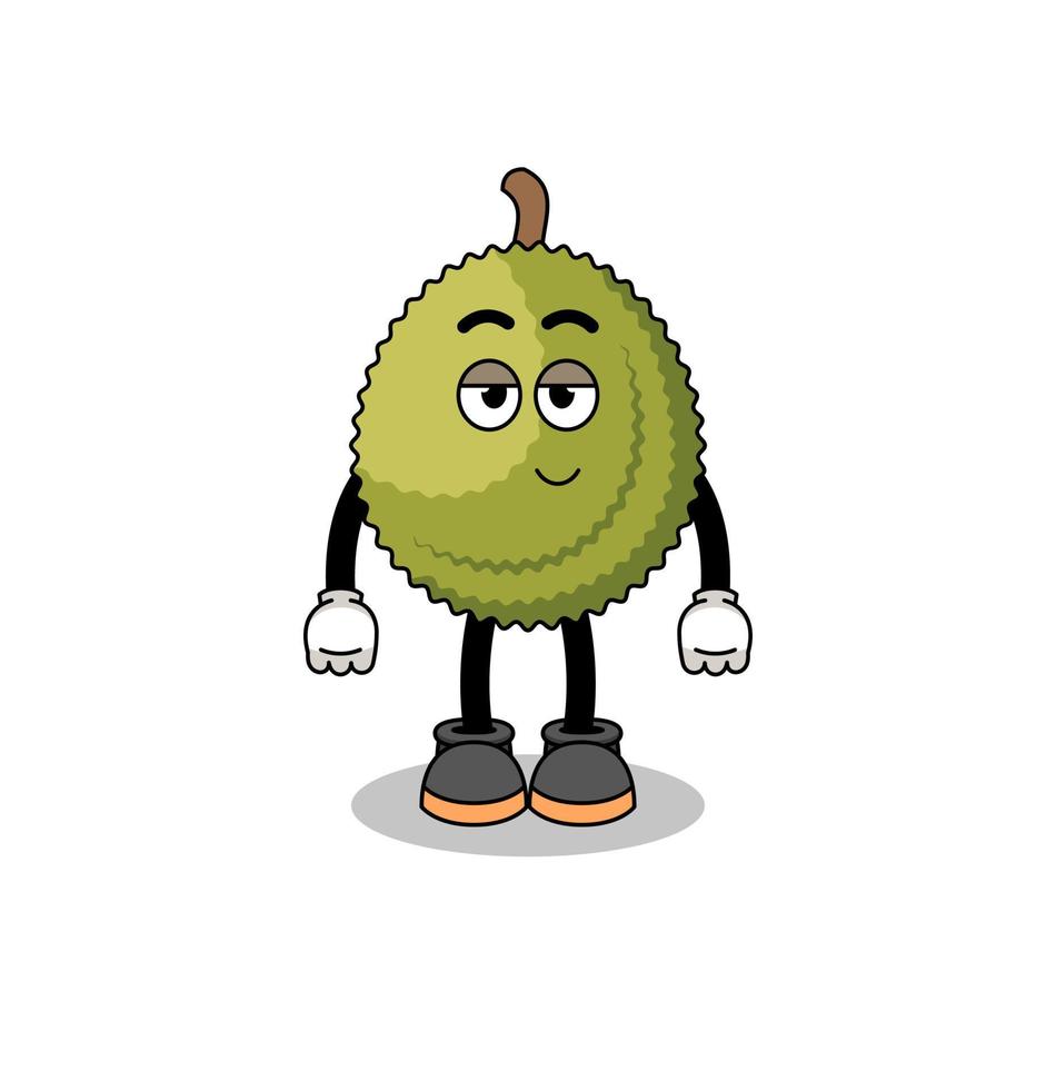 durian fruit cartoon paar met verlegen pose vector