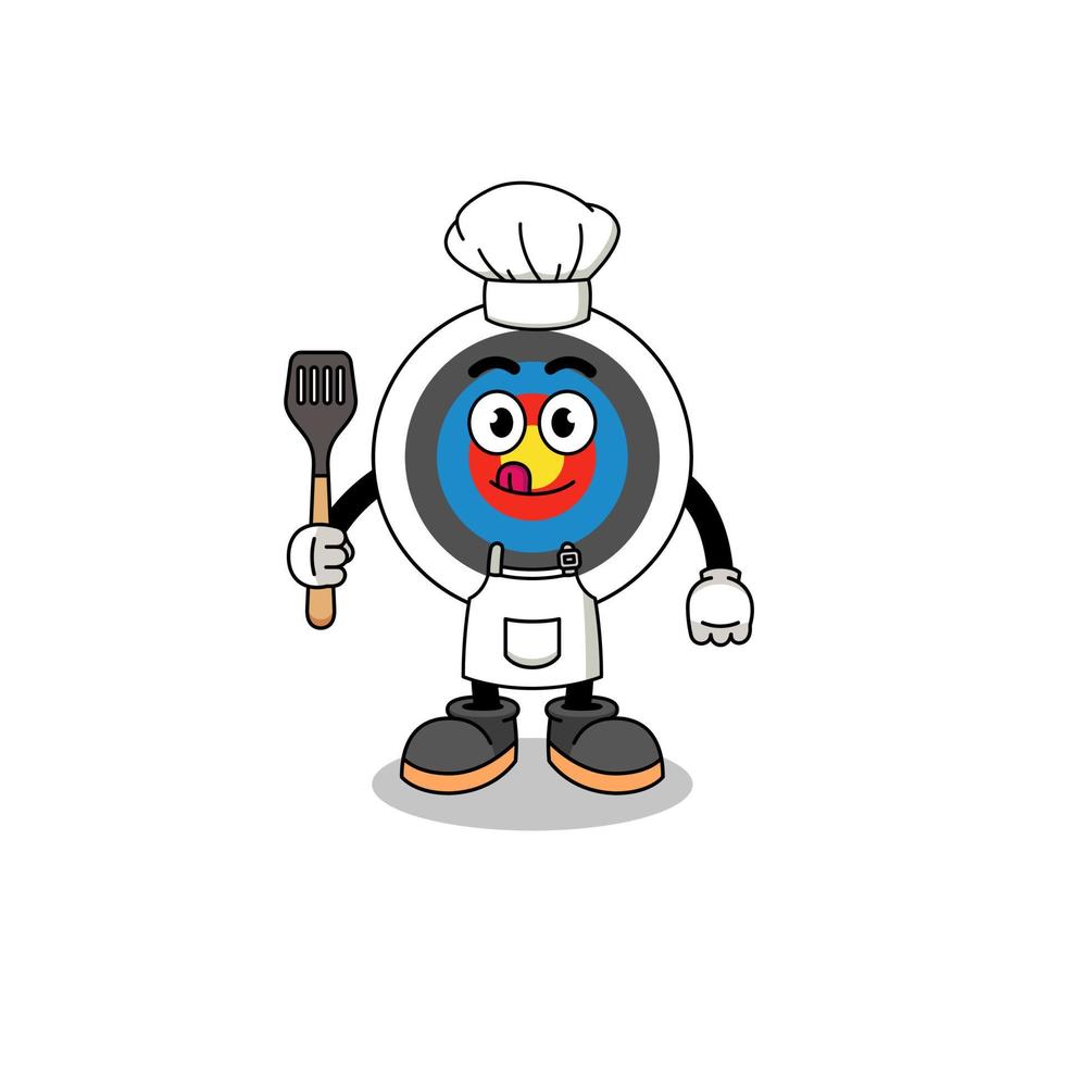 mascotte illustratie van boogschieten doelchef vector