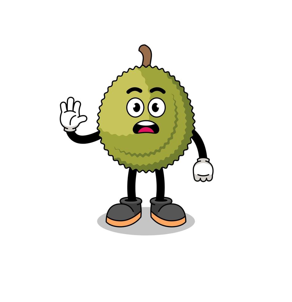 durian fruit cartoon afbeelding doen stop hand vector