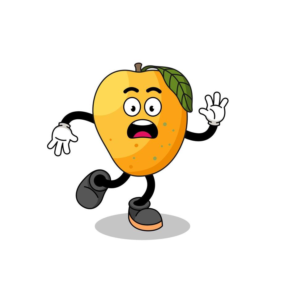 uitglijdende mango fruit mascotte illustratie vector