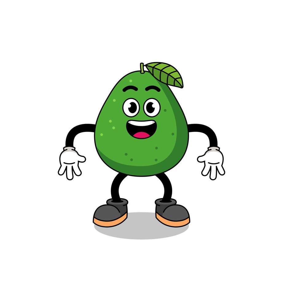 avocado fruit cartoon met verrast gebaar vector