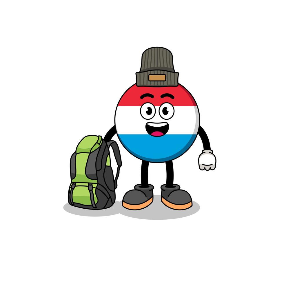 illustratie van luxemburgse mascotte als wandelaar vector