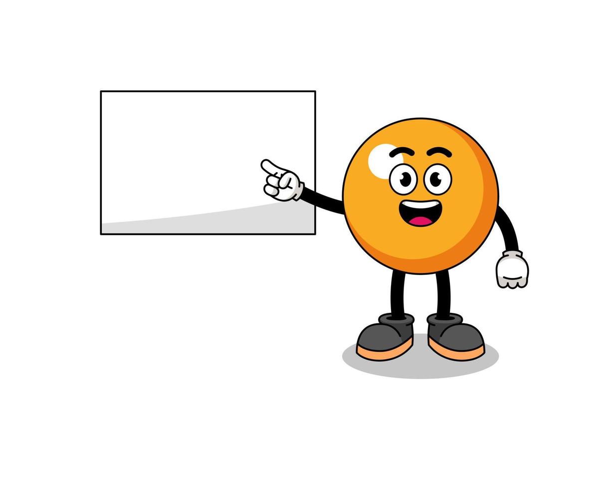 pingpongbalillustratie die een presentatie doet vector