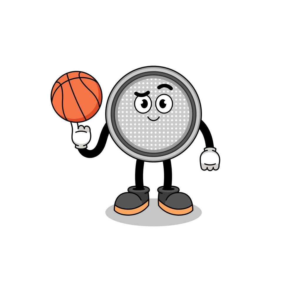 knoopcelillustratie als basketbalspeler vector