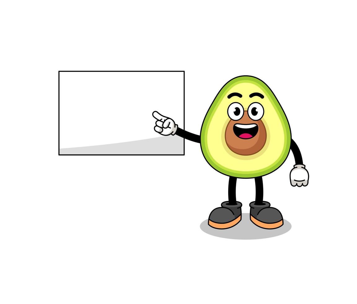 avocado-illustratie die een presentatie doet vector