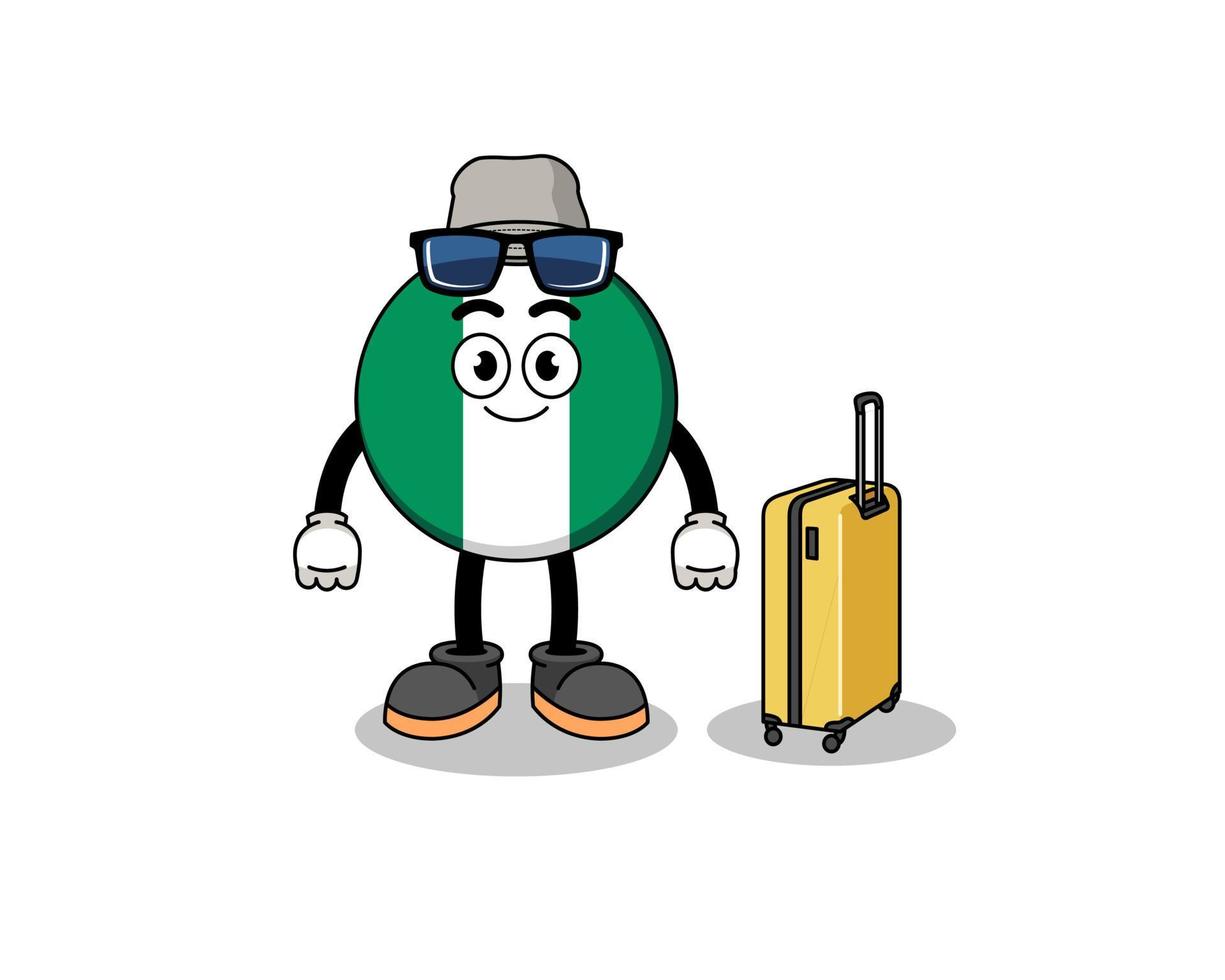 nigeria vlagmascotte doet vakantie vector