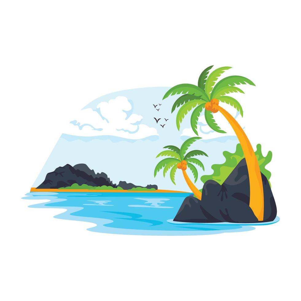 download dit platte ontwerp van rivierlandschap vector