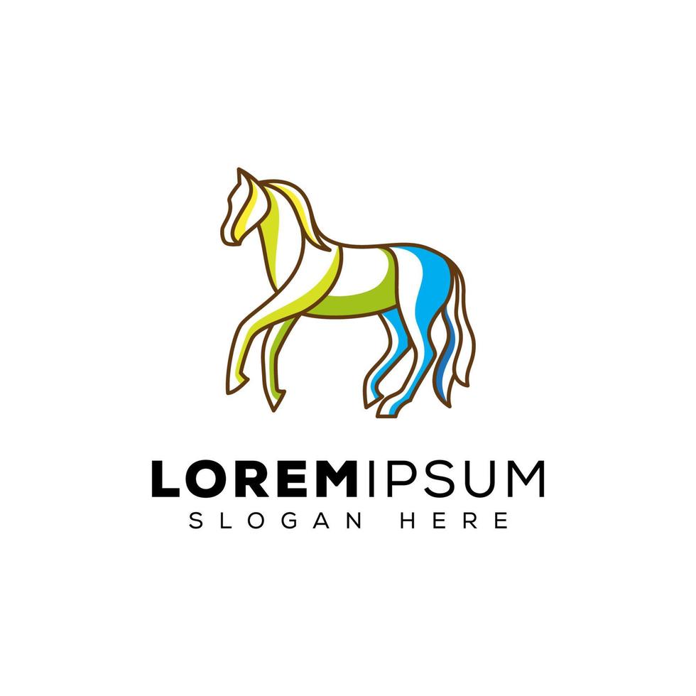 modern run horse-logo, sprintpaard voor sportlogo-sjabloon vector