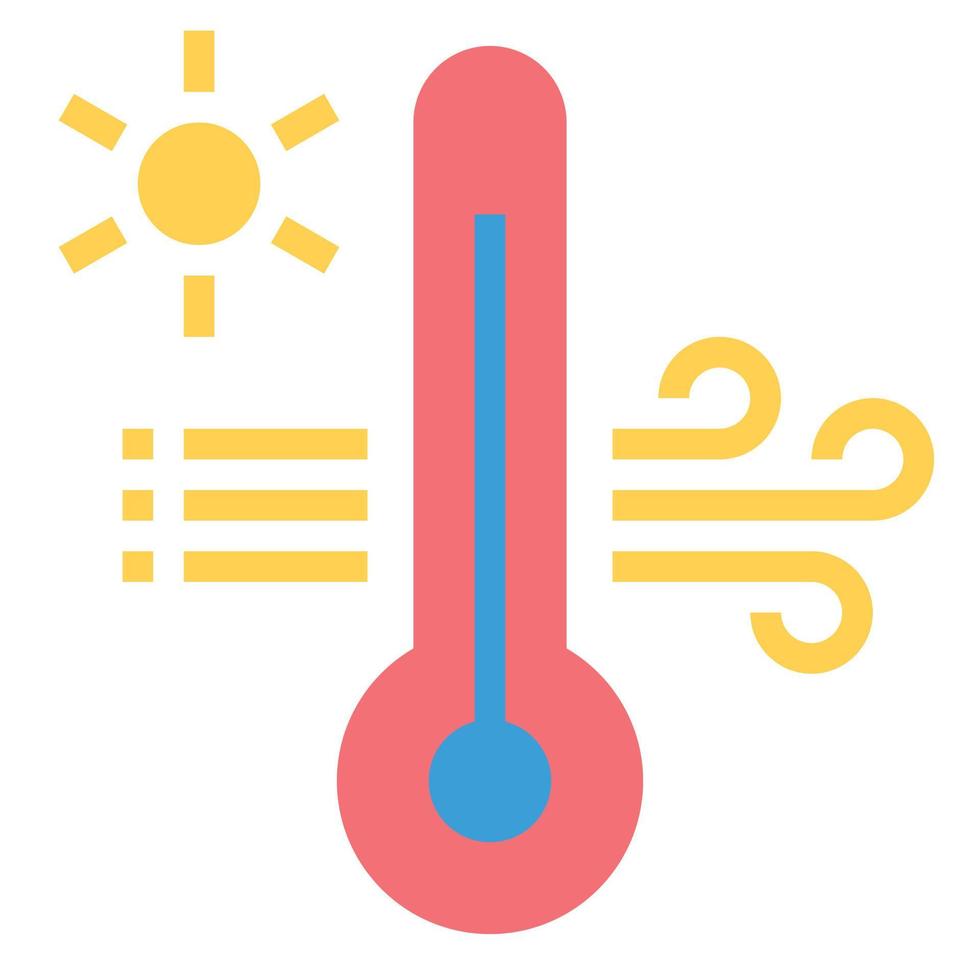 hete temperatuur platte pictogram vectorillustratie vector