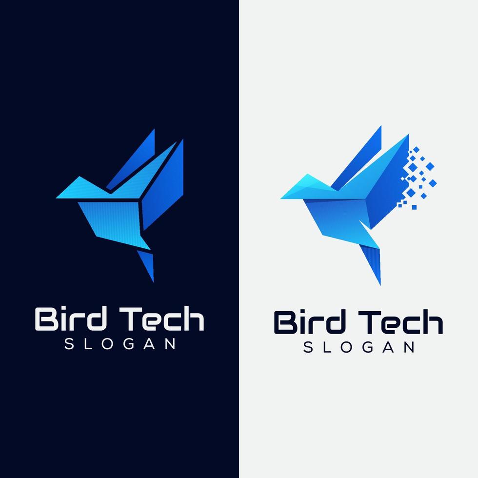 vogel tech logo, digitale vogel logo sjabloon vector