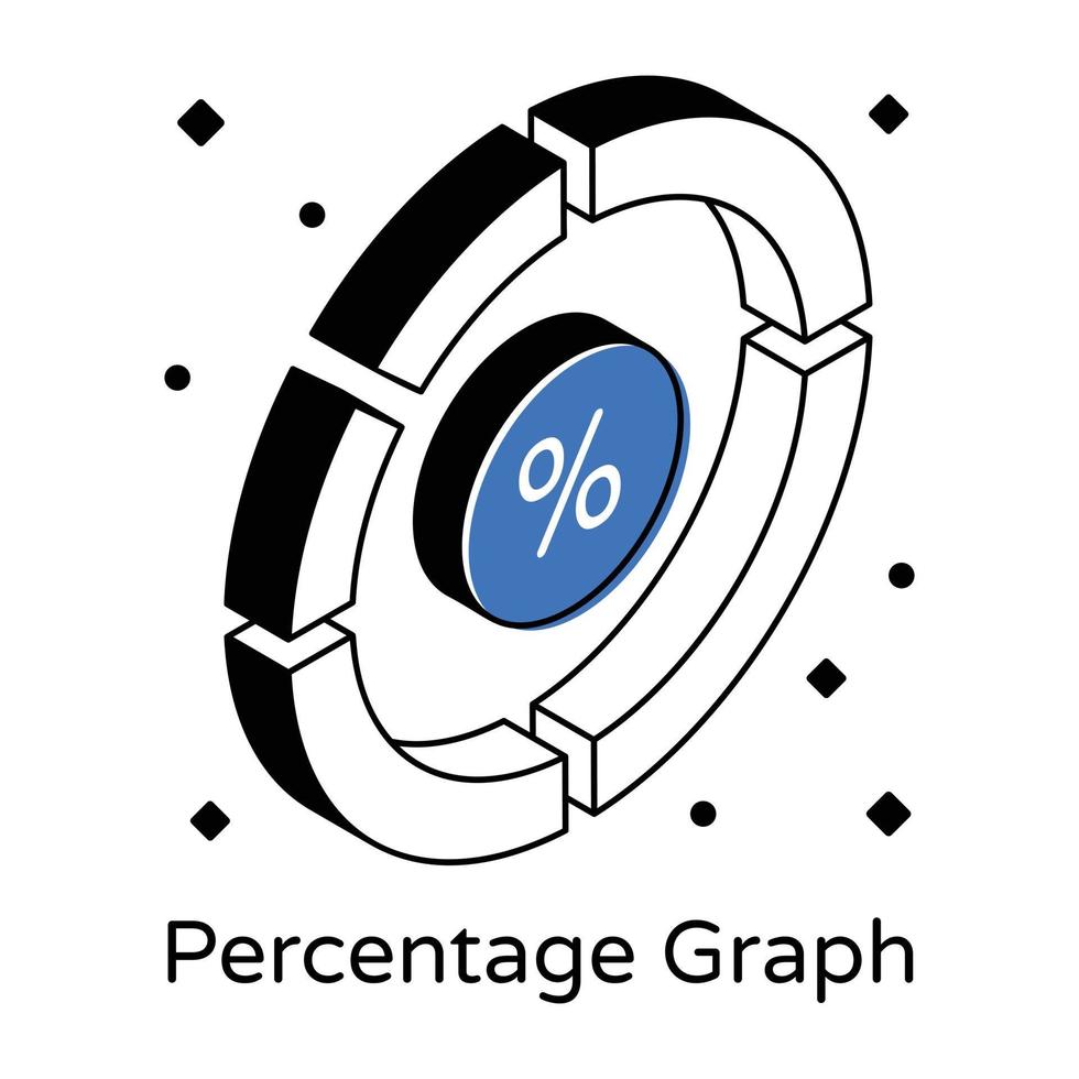 een trendy isometrisch icoon van financiële grafiek vector