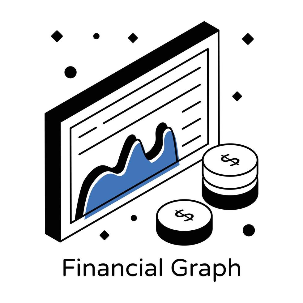 een financiële grafiek premium isometrisch pictogram vector