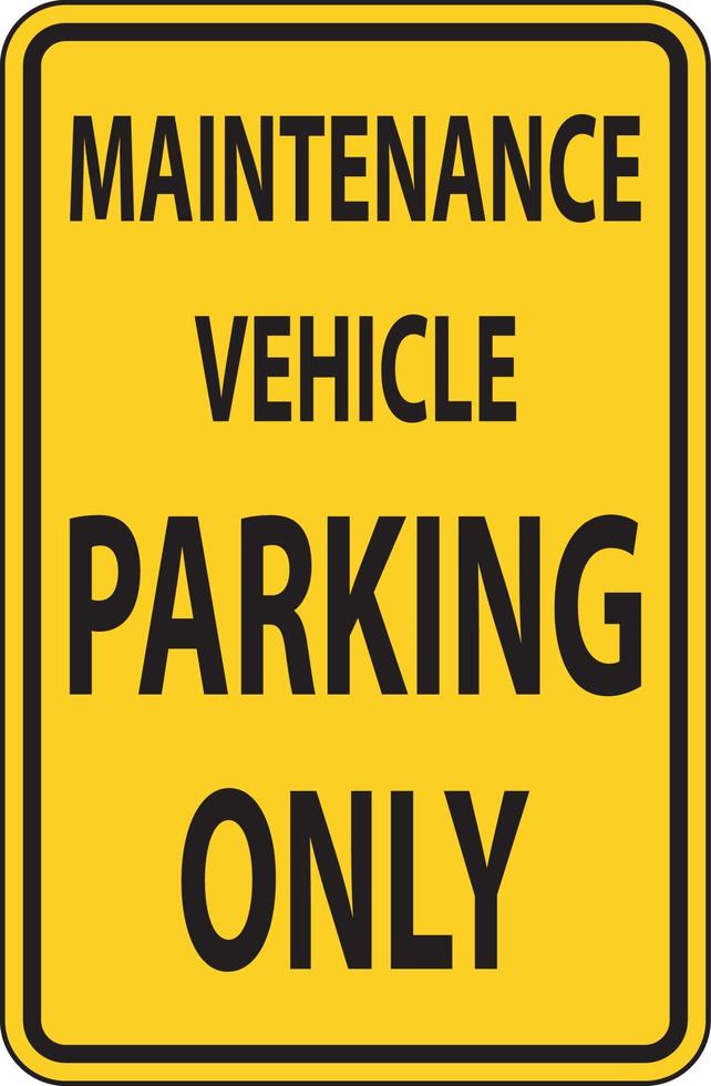 onderhoud voertuig parkeren alleen teken op witte achtergrond vector