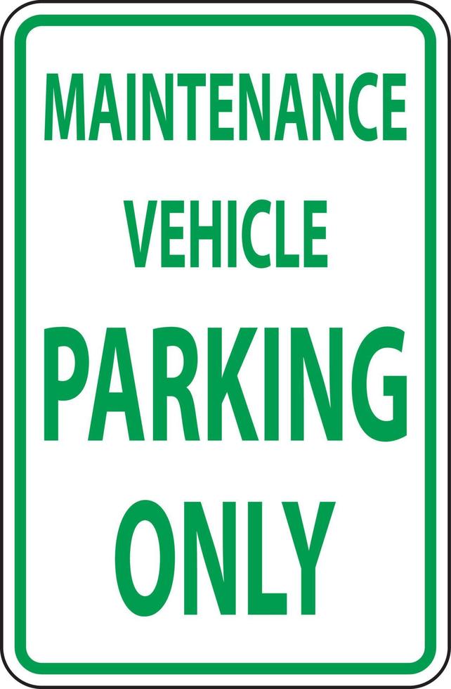 onderhoud voertuig parkeren alleen teken op witte achtergrond vector