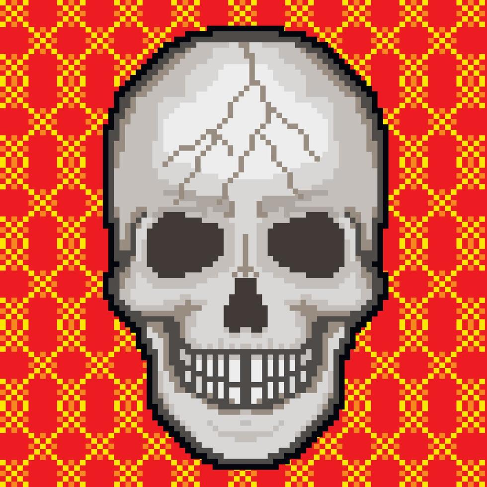 digitaal teken pixel schedel t-shirt ontwerp vector
