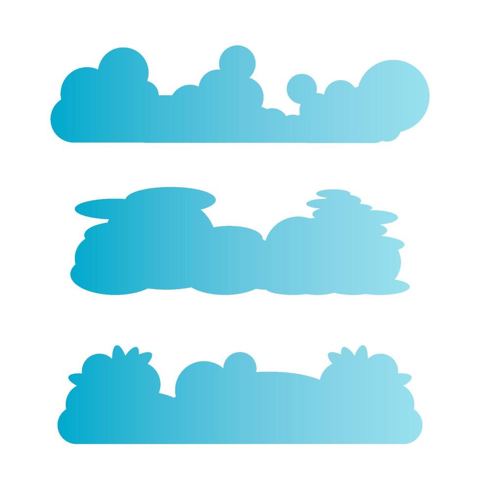blauwe wolkenlandschap op witte achtergrond vector