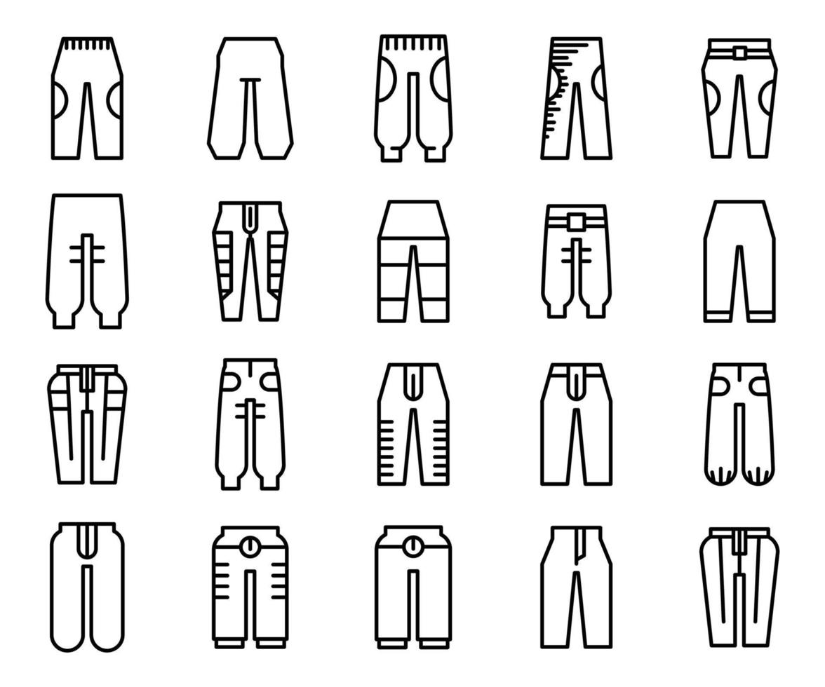 broek broek lijn pictogrammen vector