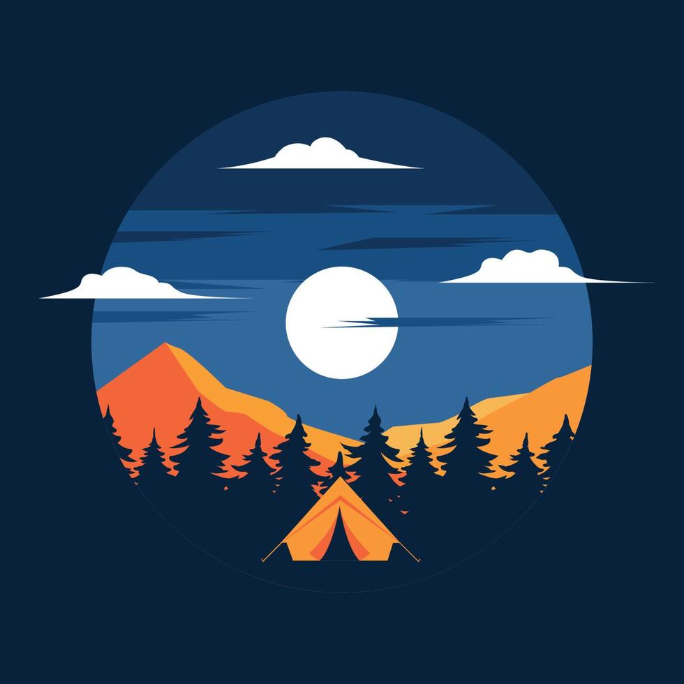 camping grafische illustratie vector