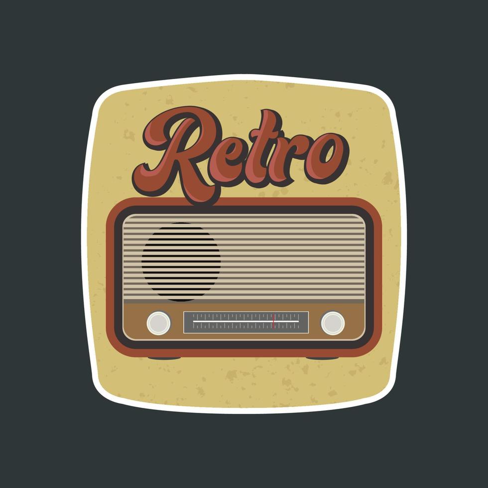 retro radio grafische illustratie vector