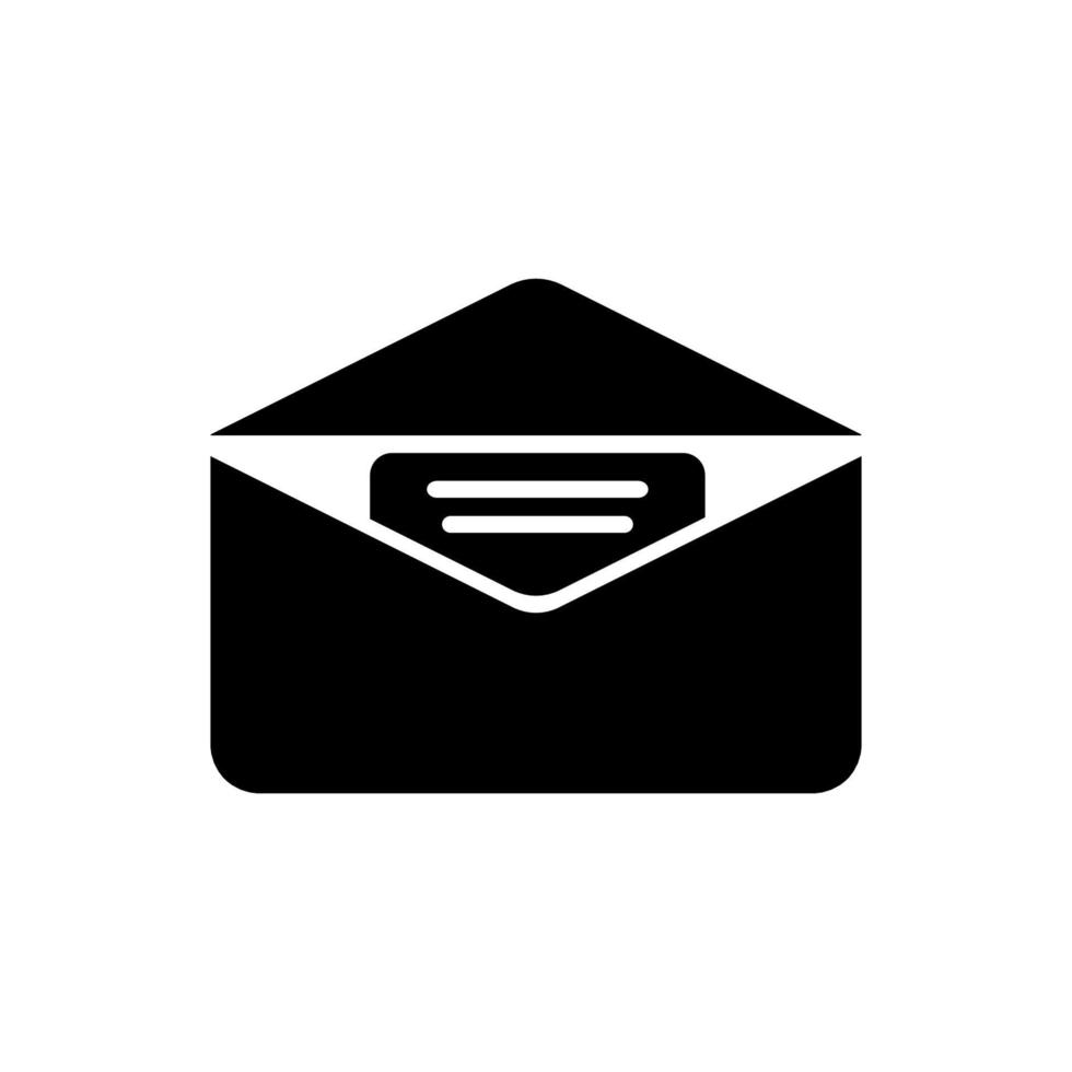 zwart pictogram, envelop. vector