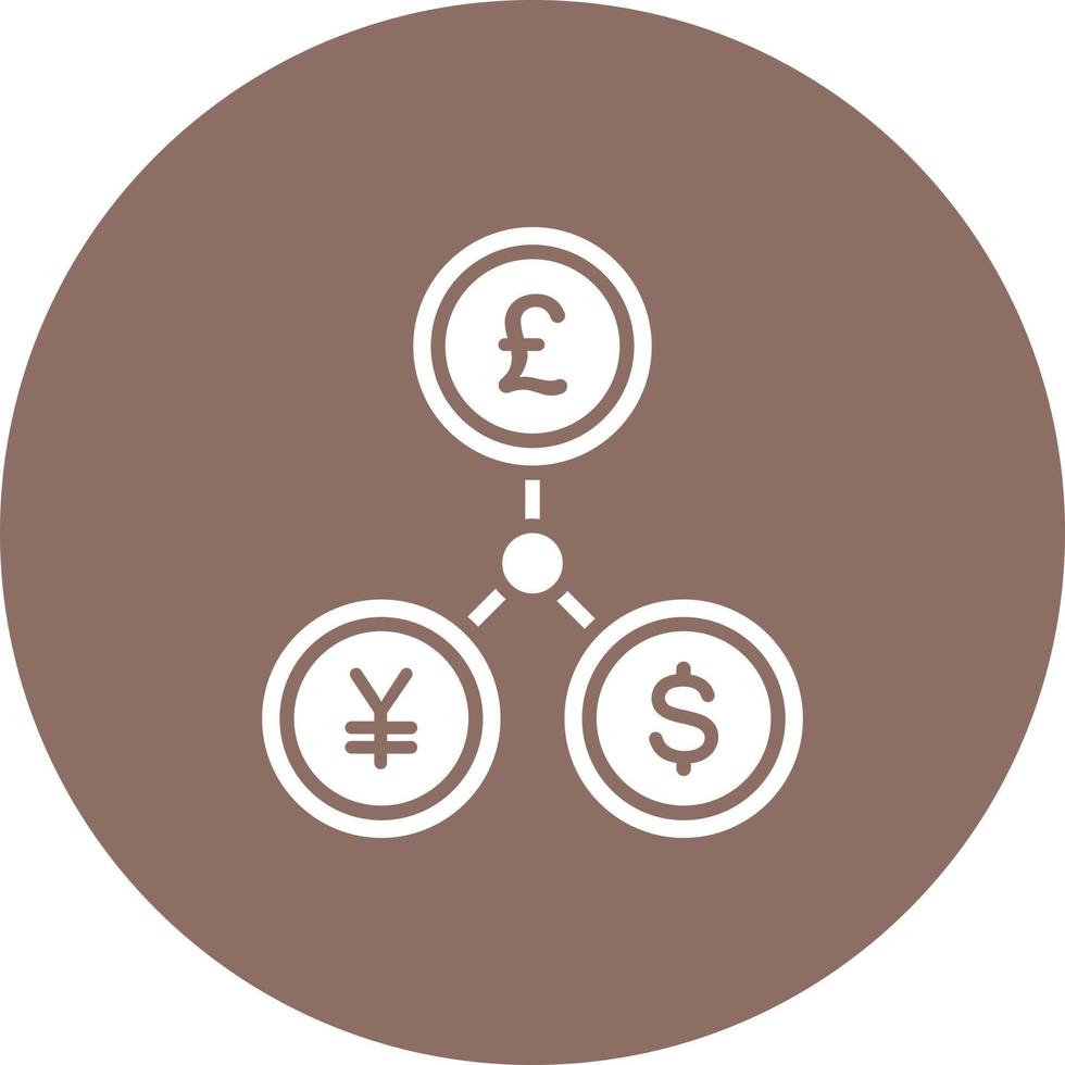 valuta glyph cirkel achtergrondpictogram vector