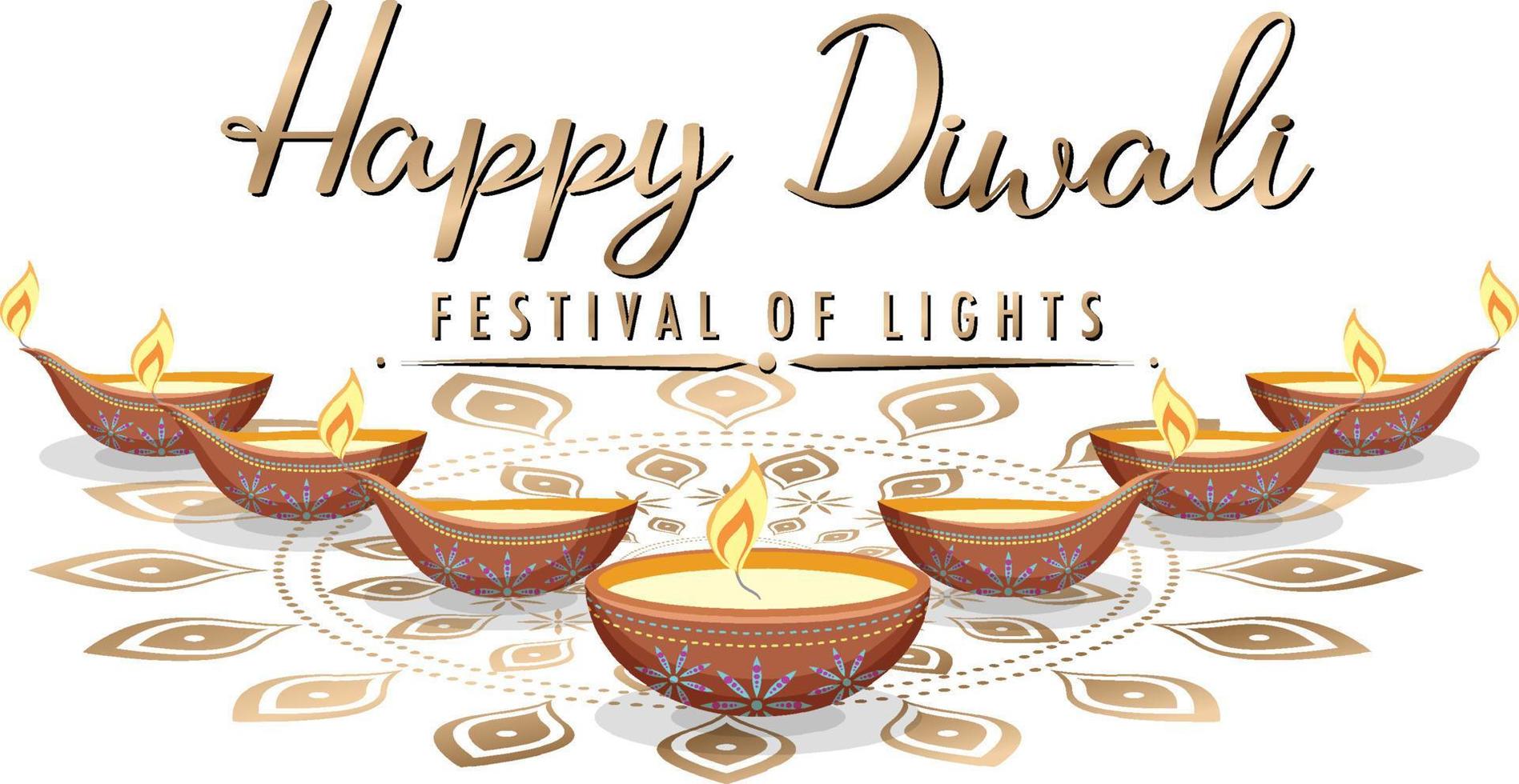 gelukkige diwali festival van lichten poster vector