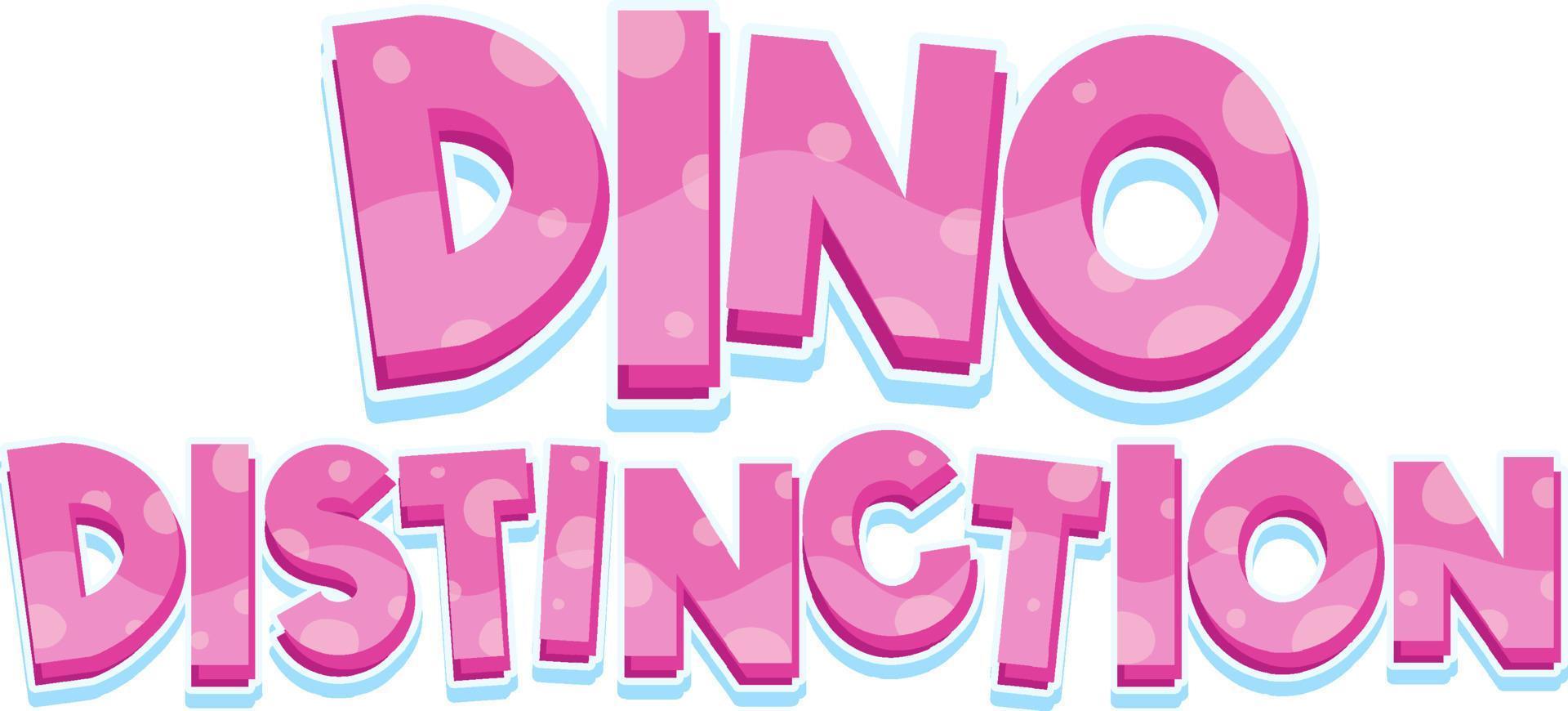 lettertypeontwerp voor dino-onderscheid in roze vector