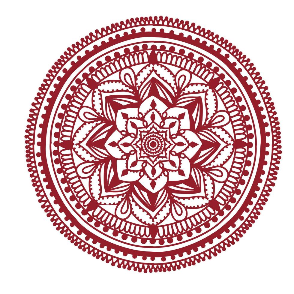 Boheemse mandala, mehendi etnisch element, decoratie, ornament in een cirkel hennatekening, tatoeage, vector