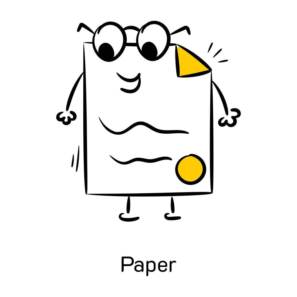 schattig icoon van papier ontworpen in schetsmatige stijl vector